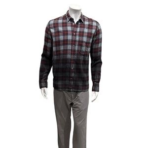 Public School Mens Tartan Plaid Button Flannel Shirt
